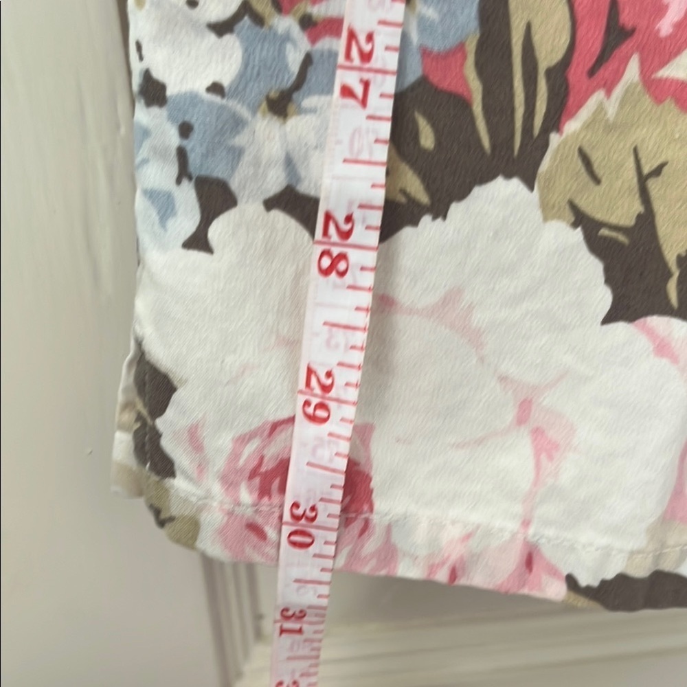 RALPH LAUREN cotton Floral Print cropped capri Pants 4 COQUETTE petal pink prep - Picture 10 of 10